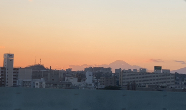 帰路は夕焼け